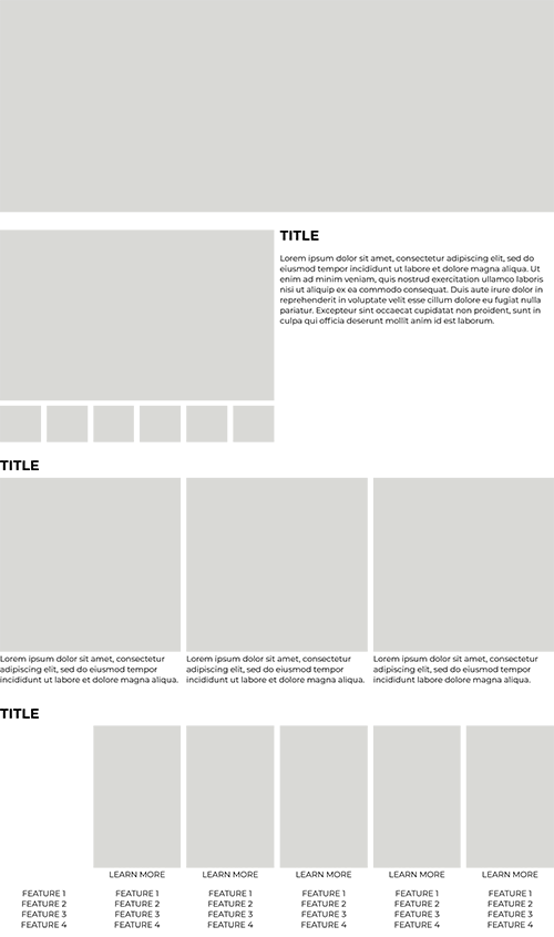 Wireframe layout
